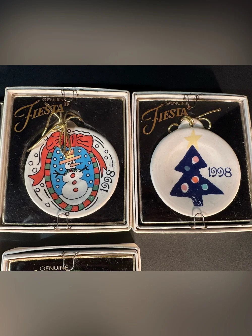 Fiesta Ware Year Ornaments Set Of 6‎ Various Years And Patterns Homer Laughlin